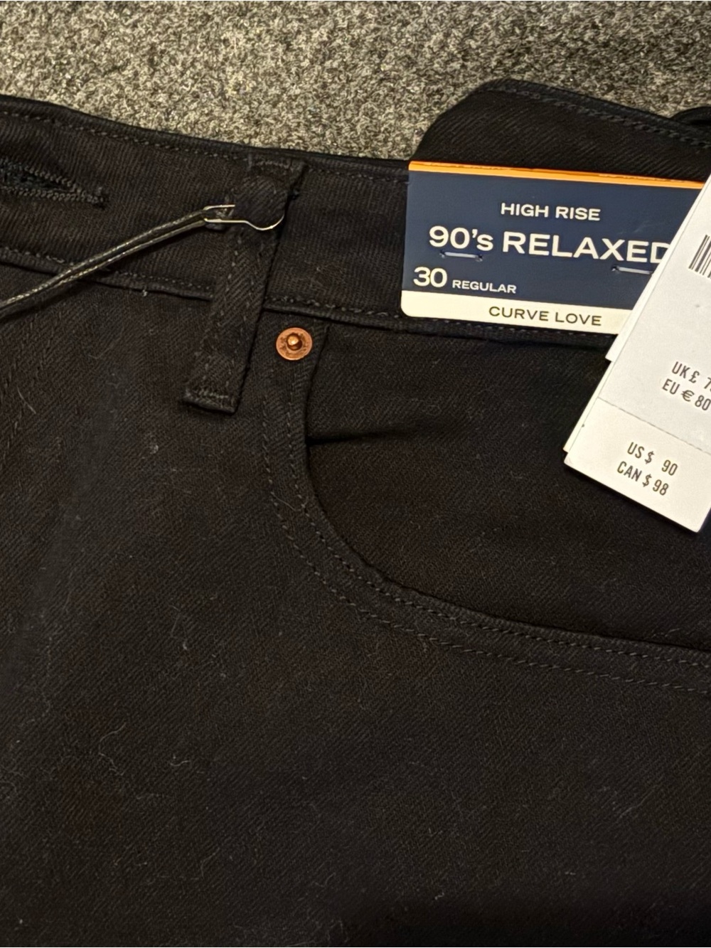 Abercrombie & Fitch High-Rise 90's Relaxed Black Women's Straight Leg Jeans